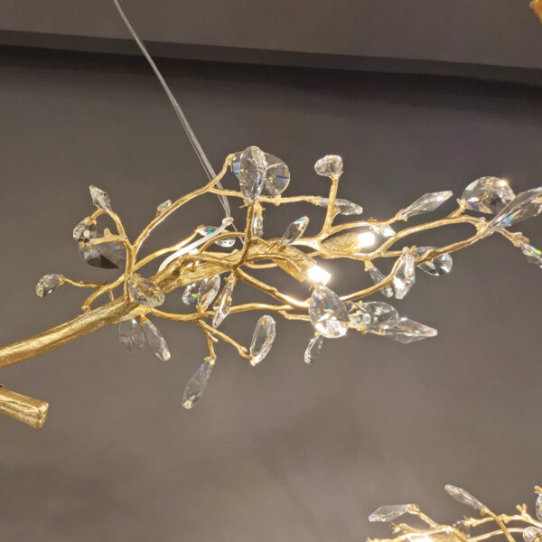 New Chinese style hotel restaurant island platform crystal light luxury villa bar counter all copper branch chandelier - Image 3