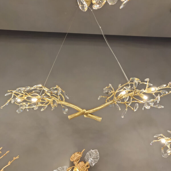 New Chinese style hotel restaurant island platform crystal light luxury villa bar counter all copper branch chandelier - Image 5