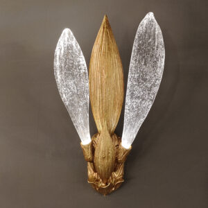 Zen inspired New Chinese style Tea Room Background Wall Light Luxury Bedroom French Villa Living Room Full Copper Lotus Leaf Wall Light