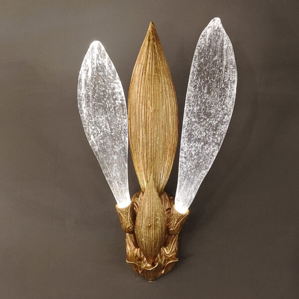 Zen inspired New Chinese style Tea Room Background Wall Light Luxury Bedroom French Villa Living Room Full Copper Lotus Leaf Wall Light