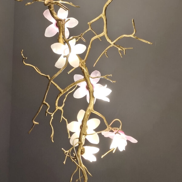 Chinese style tea house hotel brass branch chandelier artistic crystal living room lighting - Image 2