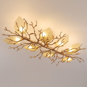 American style minimalist all copper branch lamp, light luxury villa living room ceiling lamp, hotel model room dining room bedroom copper lamp