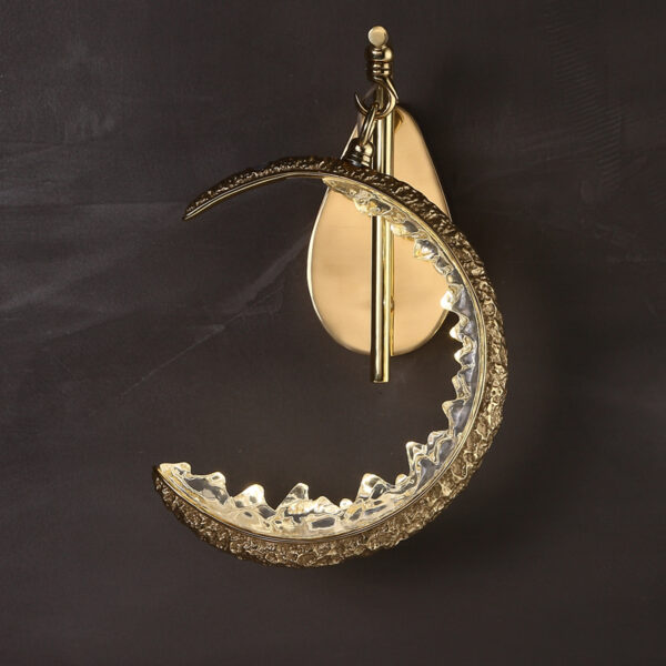 Postmodern bedroom bedside wall light luxury villa living room full copper wall light sofa background wall moon decorative light