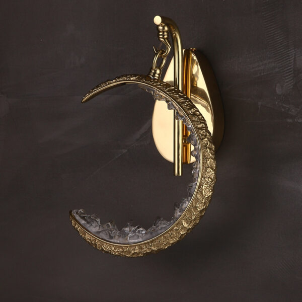 Postmodern bedroom bedside wall light luxury villa living room full copper wall light sofa background wall moon decorative light - Image 6