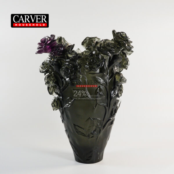 Rose passion flower vase with red flowers