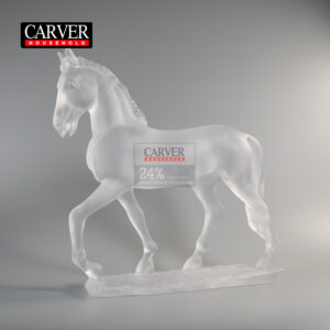 High end villa living room background wall wine cabinet decoration artwork crystal horse sculpture ornament