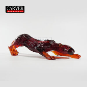 French designer high-end glass amber leopard ornament, office desktop decoration, housewarming gift