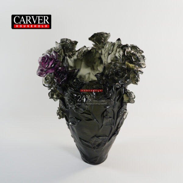 Rose passion flower vase with red flowers