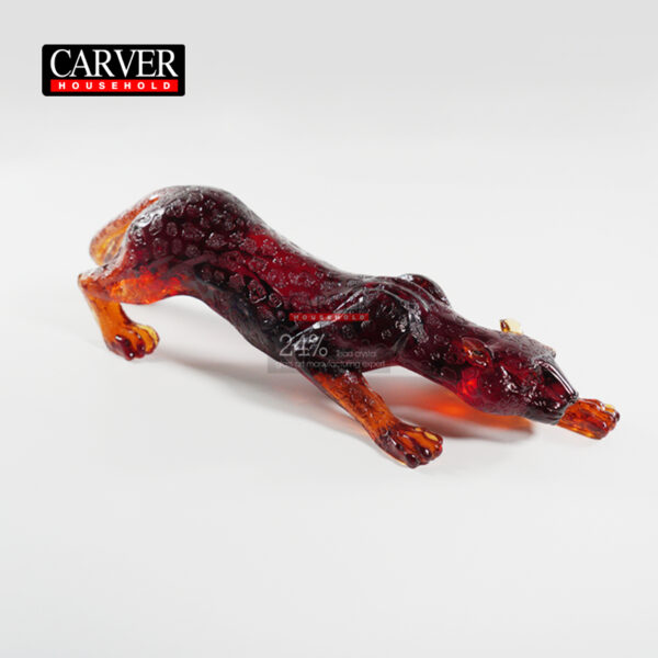 French designer high-end glass amber leopard ornament, office desktop decoration, housewarming gift