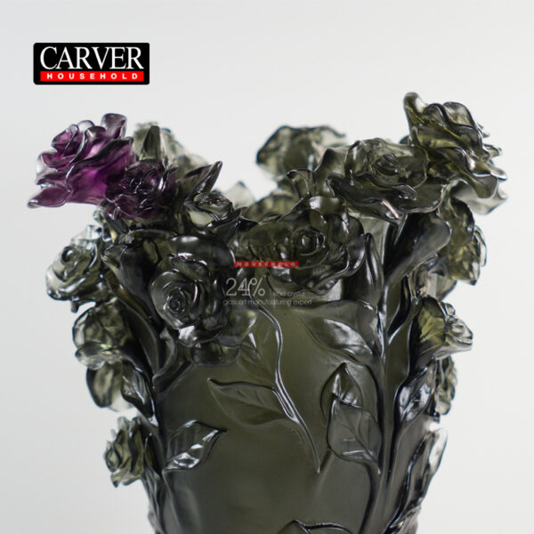 Rose passion flower vase with red flowers