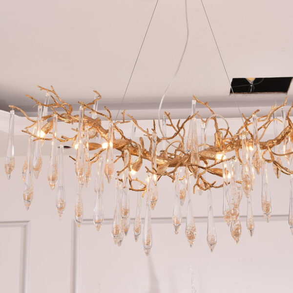 Chinese style brass crystal chandelier - Image 4