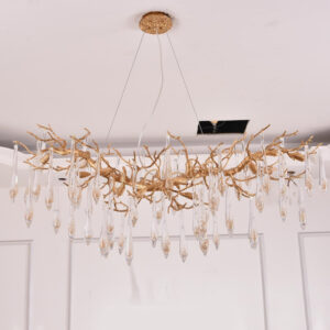 Chinese style brass crystal chandelier
