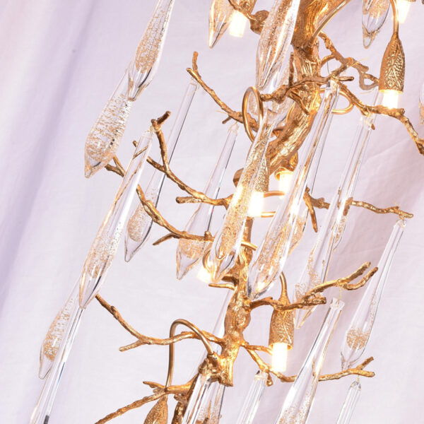 French brass tree chandelier - Image 3