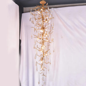 French brass tree chandelier