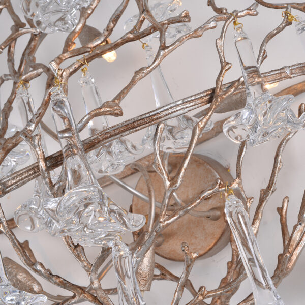 Brass branch wall lamp - Image 3