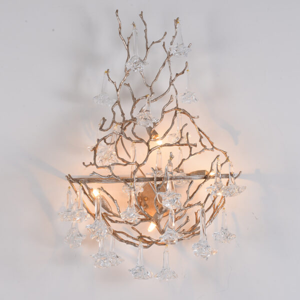 Brass branch wall lamp