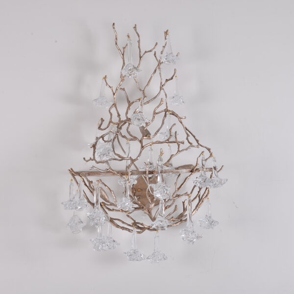 Brass branch wall lamp - Image 4