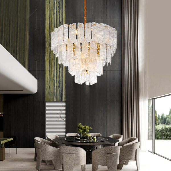 Brass pendant lamp and crystal lamp - Image 2