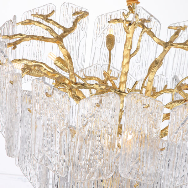 Brass pendant lamp and crystal lamp - Image 3