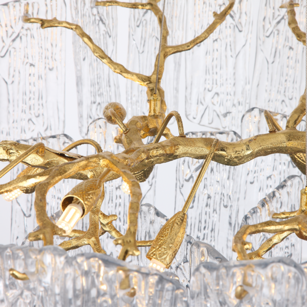 Brass pendant lamp and crystal lamp - Image 4