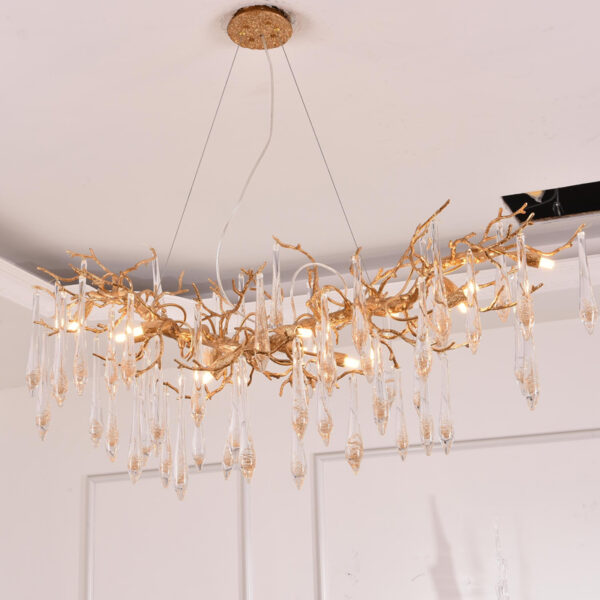 Chinese style brass crystal chandelier - Image 3