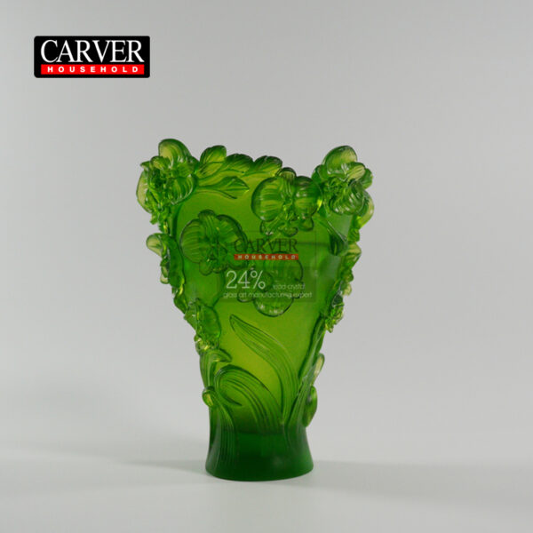 Plum blossom glass incense burner (green)