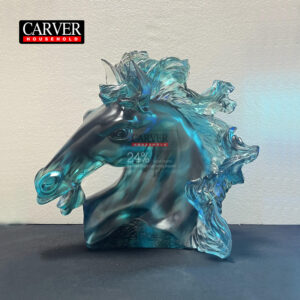Horse Head Sculpture (Gray Amber)