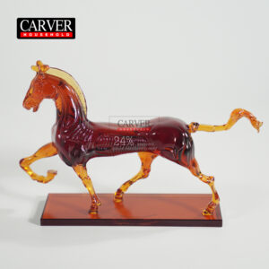 Horse Sculpture The factory's hot-selling medieval agile red-amber horse.