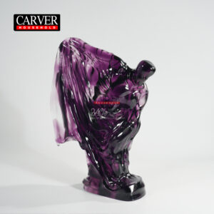 Draped woman, purple-tinted glass paste Medieval Figures Statue Beautifully Crafted Home Decor