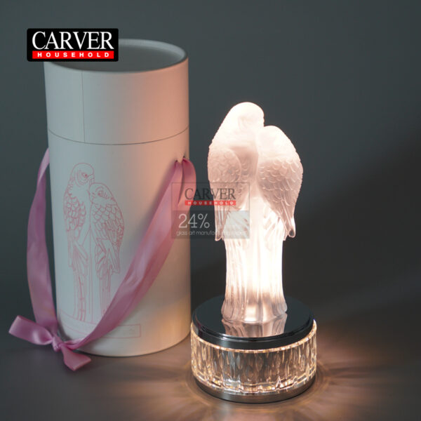Light luxury villa bedroom bedside lamp crystal desk lamp sculpture glass parrot home decoration housewarming gift