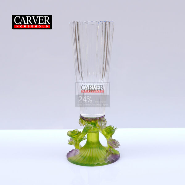 Tall glass crystal vase