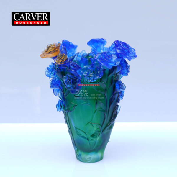 Rose passion flower vase (green blue)