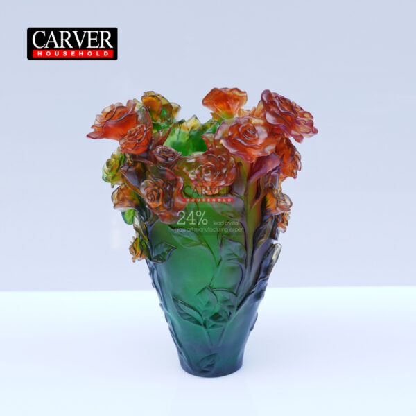 Rose passion flower vase (green red)