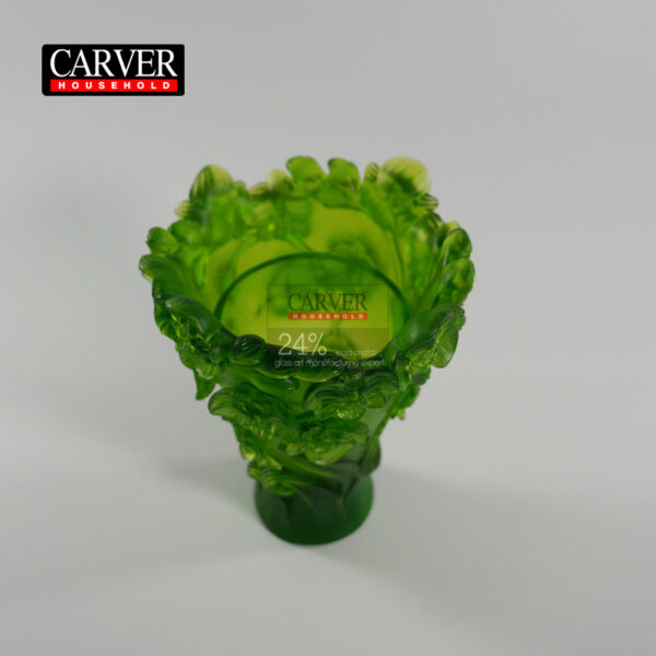 Plum blossom glass incense burner (green)