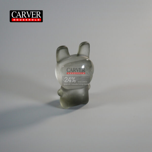 Rabbit sculpture (gray, white, amber, colorful)