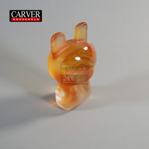 Rabbit sculpture (gray, white, amber, colorful)