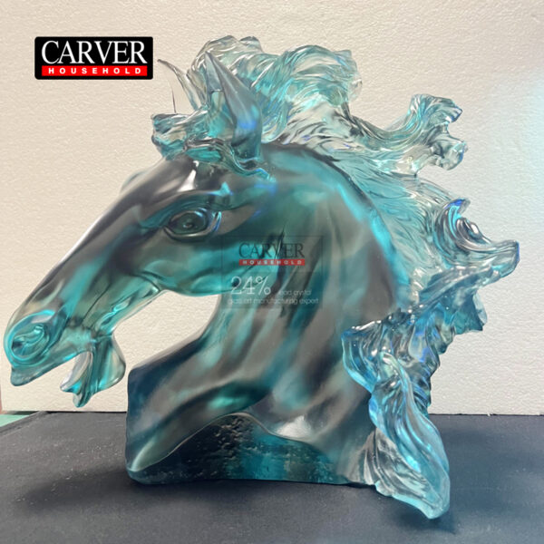 Horse Head Sculpture (Gray Amber)