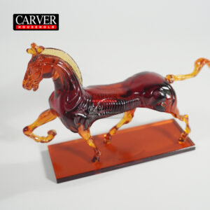 Horse Sculpture The factory's hot-selling medieval agile red-amber horse.