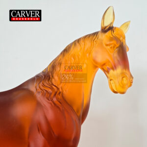 Horse Sculpture Factory best-selling original design of medieval agile red amber horse.