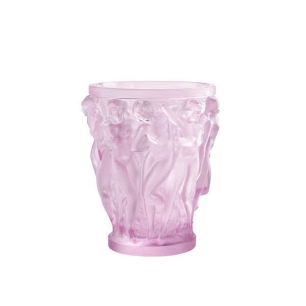 Fully handmade lost wax liuli crystal pink material Bacchus large vase