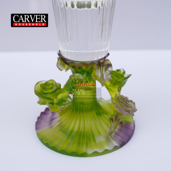 Tall glass crystal vase
