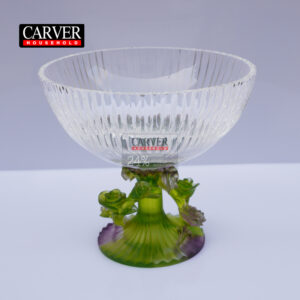 Short glass crystal vase