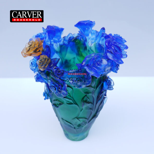 Rose passion flower vase (green blue)