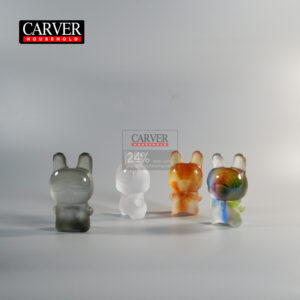 Rabbit sculpture (gray, white, amber, colorful)