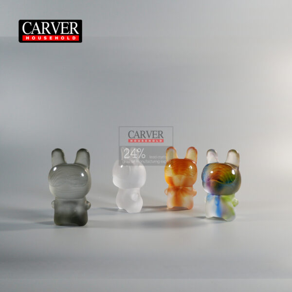 Rabbit sculpture (gray, white, amber, colorful)