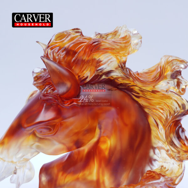 Horse Head Sculpture (Gray Amber)