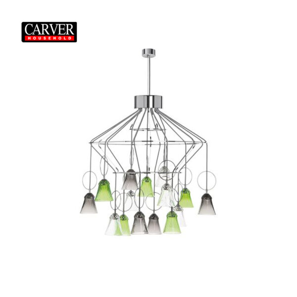 Factory hot sale flannel red grey transparent crystal glass apollo 15 light chandelier living room hotel decoration chandelier - Image 7
