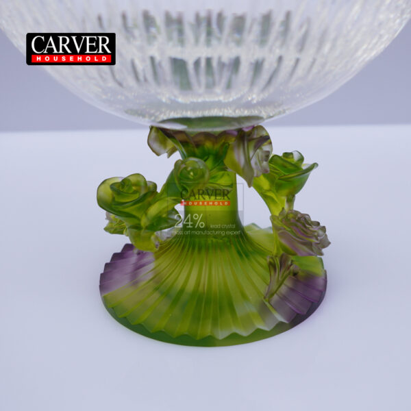 Short glass crystal vase