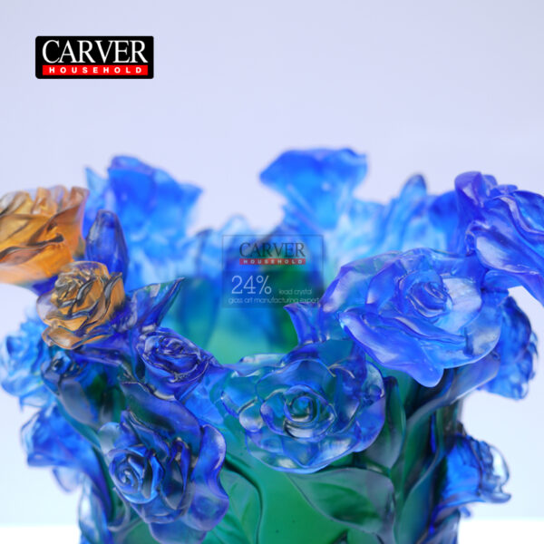 Rose passion flower vase (green blue)