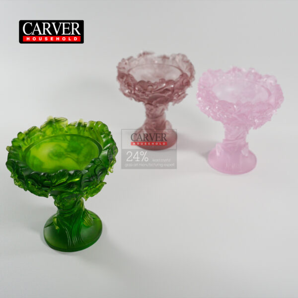 Plum blossom glass incense burner (Purple)